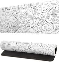 Tapis de souris de fabricant, imperméable, lignes topographiques blanches, grand tapis de souris pour jeux, tapis de souris par sublimation