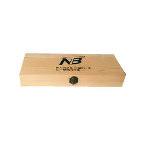 Caja de tijera de madera estrecha y larga, tapa izquierda Natural para regalo de peluquería - Product Image 5