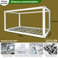 Structure en acier durable pour maison conteneur de 20 pieds et 40 pieds, kit de bricolage pour ossature de cabine modulaire préfabriquée