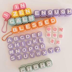 3D Printed <b>Keyboard</b> Clicker Keychain -Fidget Stress Relief Toy with Letter Symbol Customization Keychain Pendant - Product Image 2