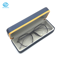 Étui à lunettes en métal rigide avec garniture dorée, en cuir PU mat, boîte à lunettes multicolore, étui de rangement pour lunettes optiques – Vente en gros