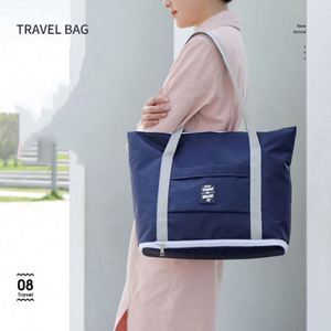 Sac de voyage pliable double couche en tissu Oxford léger et spacieux pour le week-end, avec logo personnalisé - Product Image 3