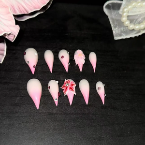 Uñas Postizas con Diseño de Garra de Dragón Esculpida en Degradado Picante, Uñas de Animales Hechas a Mano y Personalizadas, Disponibles al por Mayor, Reutilizables - Product Image 3