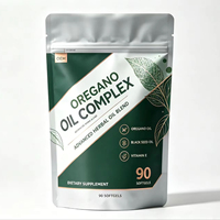 Cápsulas de Aceite de Orégano y Semilla Negra OEM, 300 Unidades, Mezcla de Fibra Dietética Halal para la Nutrición Digestiva Diaria, Suministro con Etiqueta Personalizada