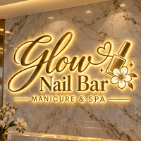 Panneau mural signalétique, logo, enseigne lumineuse LED, enseigne à lettres rétroéclairées LED, lettres en relief personnalisées pour les bureaux de beauté
