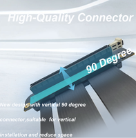 Kabel Ekstensi Kartu Grafis Workstation AI Grosir PCIe 4.0 X16 16GT/s Double Row White Latch EMI Shielding Ribbon