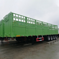 Semi-remorque pour le transport de bétail, 4 essieux, acier robuste, transport d'animaux, transport de bovins