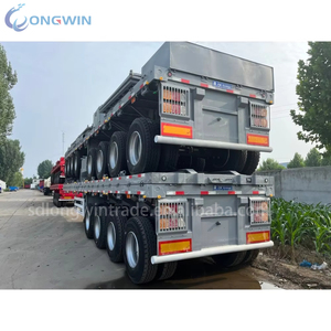 Tùy chỉnh 2 3 4 trục 40ft 45ft thép Trailer bán 12r22.5 lốp 40ft phẳng vận chuyển container cho burundi - Product Image 3