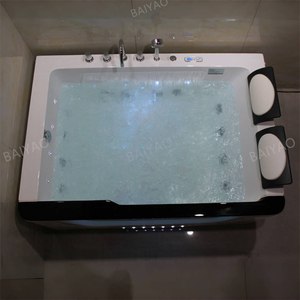 Cascada interior para 2 personas, bañera de hidromasaje de lujo Jakuzzier con baño de burbujas, luces LED, Spa de masaje de vidrio Yacuzzi - Product Image 6