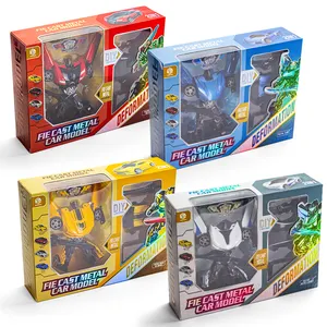 4 Stuks Plastic Kids Nemen Elkaar Plastic Vervorming Action Figure Collection Monteren Deformer Auto Robot Speelgoed Voor Jongen Gift