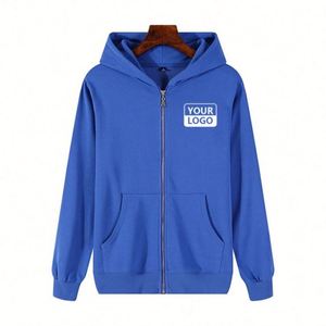 เสื้อฮู้ดดี้ผู้ชายแบบซิปเต็มตัว พิมพ์โลโก้ตามสั่ง ขายส่ง ODM/OEM สำหรับผู้ชายและผู้หญิง - Product Image 6