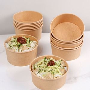 Tazones de Papel Kraft Desechables y Reciclables Personalizados para Ensaladas, Uso en Supermercados, Opciones de Impresión Digital y Offset - Product Image 2
