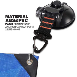 Ventosa para tienda de techo de coche, mosquetón giratorio 360 grados, gancho de nailon reforzado, portátil para viajes al aire libre, resistente al sol, lluvia, viento y rayos UV - Product Image 5