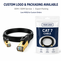 Cable de Conexión Ethernet Cat7 SFTP de 10 Gbps, Cobre Libre de Oxígeno, con Conector RJ45 Dorado para Centro de Datos de Alta Velocidad, Venta al Por Mayor