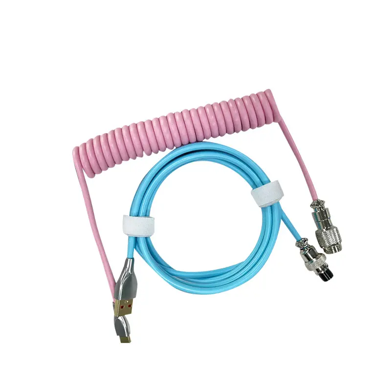 Aflion Metal arayüzü streç hava fiş USB tip-c DIY oyun mekanik klavye sarmal kablo