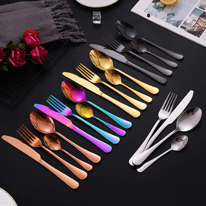 <b>Golden</b> <b>Cutlery</b> <b>Set</b> 24 Piece Stainless Steel Knife Fork Spoon Dishwasher Safe Gift Boxed Utensils Simple Style - Product Image 3