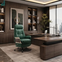 Chaise de bureau exécutive moderne en cuir à dossier haut, rembourrée, multi-inclinaison, avec roulettes silencieuses, pour usage commercial