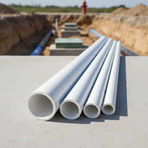 Tuyau d'évacuation en PVC-U, tuyau d'égout de 110 mm à 315 mm, rigidité élevée SN4 à SN8 pour drainage souterrain - Product Image 1