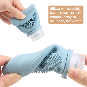 100ml Silicone Travel Bottles Set 4 in 1 | Refillable Leakproof Shampoo Dispenser with <b>Scalp</b> <b>Brush</b> | Custom OEM Factory - Product Image 2