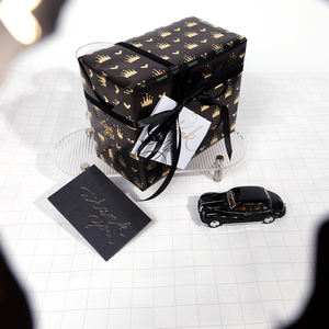 Wholesale 80g Birthday <b>Black</b> Gold Art <b>Paper</b> <b>Tissue</b> 43*300cm Gift Luxury Custom Packaging Wrapping <b>Paper</b> Roll - Product Image 6