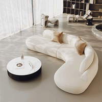Canapé d'angle modulable en velours blanc, design moderne, garni d'éponge, pour salon, appartement, villa, école