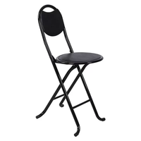 Tabouret de bar pliable de qualité commerciale ZDY-78 avec siège rouge et cadre noir, design moderne, garantie de 2 ans
