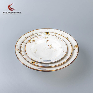 Ingrosso piatto in ceramica cappello di paglia a forma di insalata rotonda zuppa di <span class=keywords><strong>Pasta</strong></span> vassoio di servizio da Dessert ristorante stoviglie in porcellana - Product Image 2