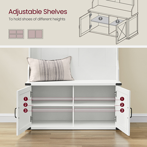 Vasagle lối vào 2 ngăn kéo áo giá 3-in-1 hội trường cây với giày lưu trữ - Product Image 4