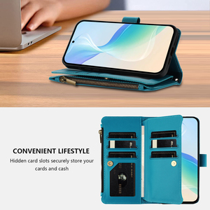 Da dây kéo Wallet điện thoại trường hợp đối với Xiaomi POCO F7 X7 C71 CIVI <span class=keywords><strong>5</strong></span> 15S Ultra đối với Redmi A5 K80 TURBO <span class=keywords><strong>4</strong></span> Pro khe cắm thẻ chủ - Product Image 4