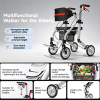 Déambulateur pliant Euro avec sac de courses et siège, en aluminium de qualité aéronautique, réglable en hauteur, léger, pour personnes âgées/handicapées