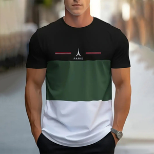 <span class=keywords><strong>T</strong></span>-shirt da uomo 26 Paris Solid, estiva, casual, personalizzabile, a maniche corte, stampa serigrafica, 100% poliestere, ecologica, traspirante - Product Image 4