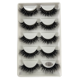 3D искусственной норки накладные ресницы Сибирского тонкими пушистый толстый длинный поддельные ресницы 5 пар ресницы - Product Image 1