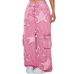 Nuevos Jeans Cargo de Mezclilla Rectos, Holgados y Transpirables para Mujer, Ropa de Trabajo con Logotipo en la Cintura - Product Image 3