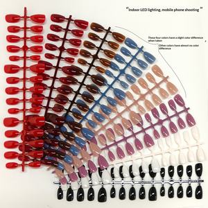 30 <span class=keywords><strong>faux</strong></span> <span class=keywords><strong>ongles</strong></span> courts en amande, <span class=keywords><strong>couleur</strong></span> rouge unie, amovibles, portables, pour les doigts - Product Image 3