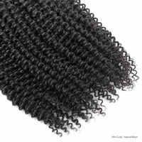 Extensions de cheveux humains brésiliens bouclés afro 12A, mèches de cheveux vierges non traités, noir naturel, extensions de cheveux brésiliens