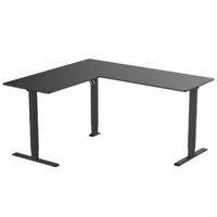Bureau électrique à hauteur réglable avec structure en acier inoxydable - Bureau moderne en MDF