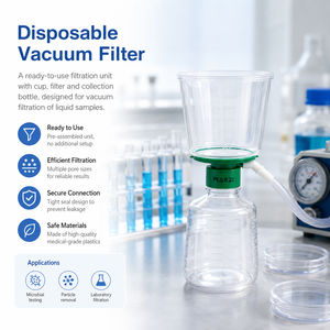 Ensemble de filtration sous vide stérile jetable en plastique OEM PES Degao 0,22 µm 50 ml/500 ml/1000 ml pour dispositif de filtration liquide de laboratoire - Product Image 2