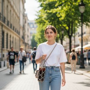 Sac de rangement pliable en silicone avec filet, panier de transport pour vin et thé au lait, set de table et sous-verre résistants aux hautes températures - Product Image 5