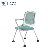 Chaise de bureau ergonomique au design moderne, en tissu, métal et plastique, avec dossier réglable et pliable, pour la maison, la salle de classe et l'étude