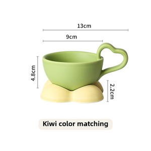 Creative High-Value Ceramic <b>Coffee</b> Cup Saucer <b>Set</b> Personalized Ins Cute Yogurt Breakfast <b>Mug</b> with Spoon Lid Small Gift Idea - Product Image 6
