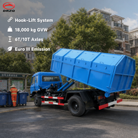 Мусоровоз с крюковым погрузчиком RHD, 12 м³, Dongfeng D530, 190 л.с., Евро-3, колесная база 4500 мм, полная масса 18 т, 4x2, механическая коробка передач, поворотный кран
