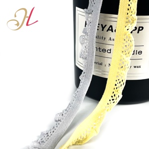 Chất lượng cao 11mm Picot ren đàn hồi Ruffle Trim đồ lót ban nhạc đàn hồi nylon spandex bra dây đeo vai - Product Image 4