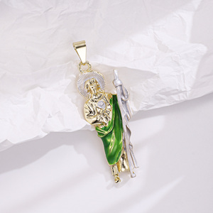 Collana con Ciondolo CM Jewelry Fashion Placcata Oro 14K, San Giuda Taddeo, per Uomo e Donna - Product Image 4