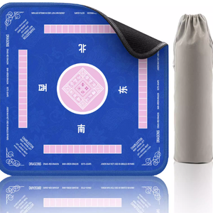 Tapis de mahjong durable bleu et rose, antidérapant, en caoutchouc, silencieux, avec bordure verrouillable, lavable, impression <span class=keywords><strong>HD</strong></span> pour jeux de société multijoueurs - Product Image 1