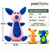 Jouets en peluche pour animaux de compagnie, jouets interactifs en velours côtelé en forme de cochon, éléphant, lapin, pour chien et chat, à jouer à la maison et en voyage