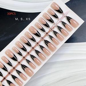 <span class=keywords><strong>30</strong></span> Uds./Tira, Tallas XS/S/M, Color Sólido, Puntas <span class=keywords><strong>de</strong></span> Uñas Postizas <span class=keywords><strong>de</strong></span> Cobertura Completa, Forma Ovalada, Brillantes, Uñas Artificiales a Presión para Mujeres y Niñas - Product Image 4