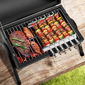 Parrilla de barbacoa de carbón de hierro portátil, mesa pequeña, ahumador de barbacoa al aire libre para patio trasero, Camping, Picnics, aventuras en la playa - Product Image 5
