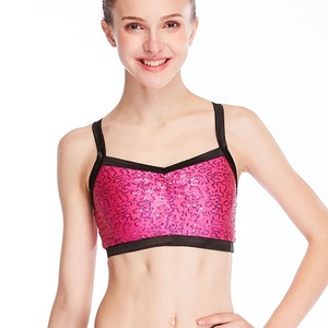 Top da ballo jazz con paillettes MiDee per donne adulte, con canotta, schiena scoperta e spalline incrociate per palcoscenico e allenamento - Product Image 3