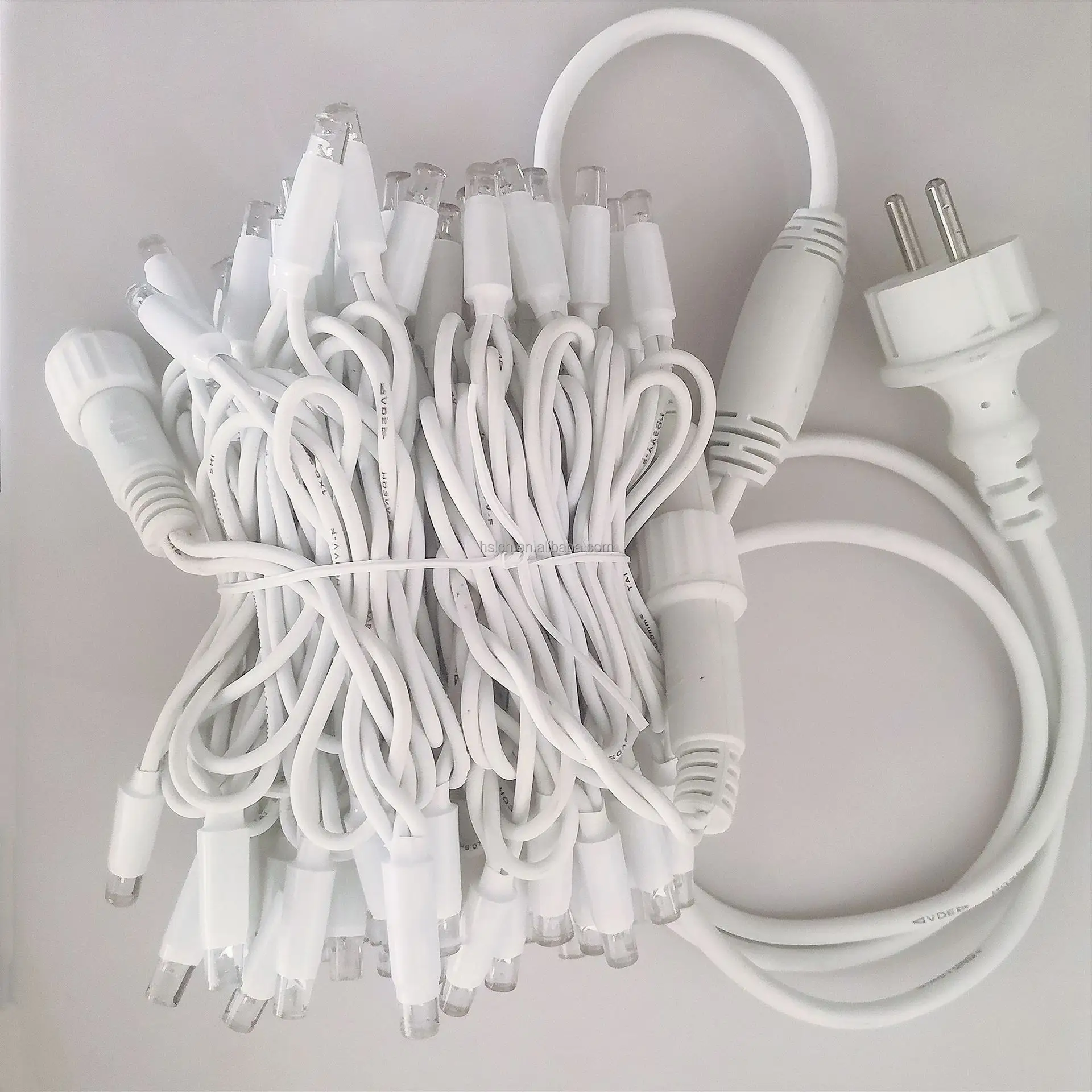 Rubber cable white black color warm white christmas decorations led fairy string lights