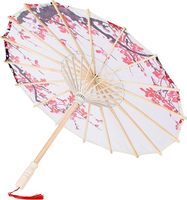 Parasol de danse oriental japonais fait main de 22 pouces avec éventails pliants en papier de soie pour enfants